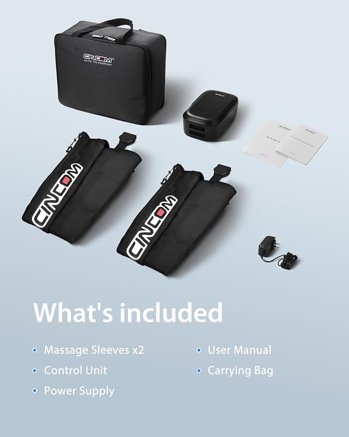CINCOM Leg Massager Recovery System, Cordless Air Compression Boots for Circulation, Pro Sequential Compression Device for Athlete Fast Recovery