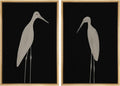 MUDECOR Framed Canvas Print Wall Art Minimalist Crane Silhouettes Illustrations Modern Art Decorative Bohemian Colorful for Living Room, Bedroom, Office - 24"x36"x2 Natural
