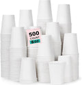 8 oz 500 Pack Disposable Coffee Cups, Bulk White Disposable Paper Cups, Coffee Cups for Hot Tea, Chocolate and Cold Drinks