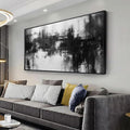Abstract Wall Art Framed Home Artwork Decor Black and White Modern Minimalist Canvas Painting Living Room Decor for Bedroom Office Wall Decor 24"x48"