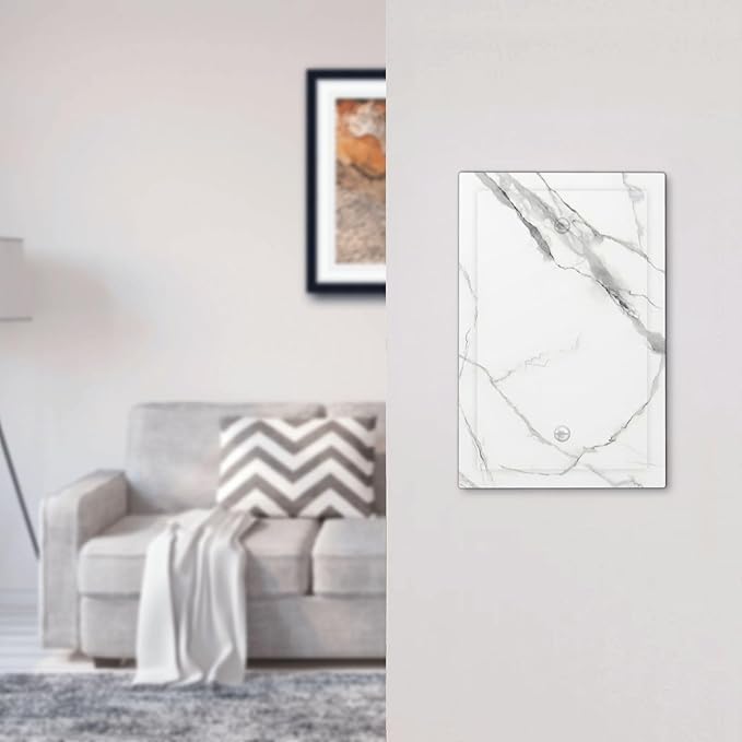 White Marble Abstract Luxurious Print Light Switch Cover Plate 1 Gang No Device Blank Electrical Wall Plates Faceplate Decorative Switch Plate Covers for Bathroom Kitchen Home Decor