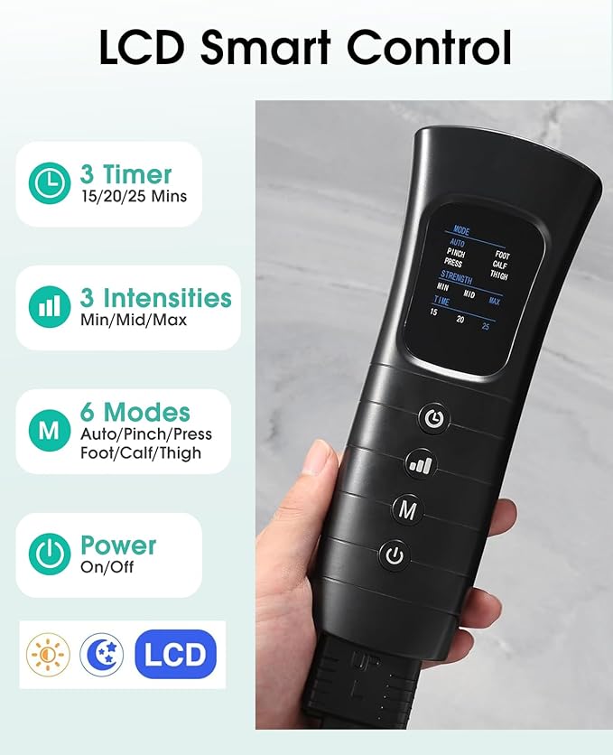 Leg Compression Massager for Circulation, Leg Massager Recovery System for Pain Relief, Full Compression Boots for Gym Home Use, Gifts for Athletes, Women, Men