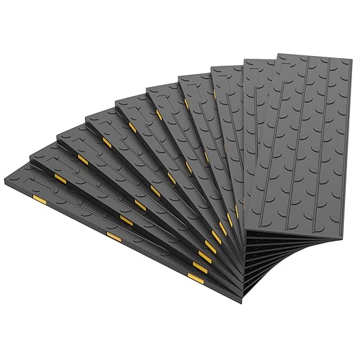 Heavy-Duty Slip-Resistant Stair Treads with Reflective Safety Strips - Universal Fit Rubber Mats for Indoor/Outdoor Stairs, Noise Reduction & Fall Prevention (10)