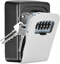 Key Lock Box Wall Mounted, Fayleeko 4 Digit Combination Lockbox for Outside, House Keys - 5 Keys Capacity, Key Safe Security Storage Lock Box for Indoor, Outdoor, Garage, Garden, Store (Grey, 1Pack)