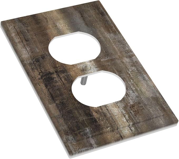 Outlet Covers Old Vintage Copper Rustic Rusty Modern Tan Brown 1 Gang Duplex Wall Plate Decorative Switch Plates Electrical Receptacle Faceplate Light Switch Cover for Farmhouse Cabin Decor