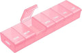 AUVON Pink XL Weekly Pill Organizer with Effortless Opening Design, Arthritis Friendly Pill Box, BPA-Free Pill Organizer 7 Day, Cute & Portable Pill Case for Vitamins, Supplements and Medications
