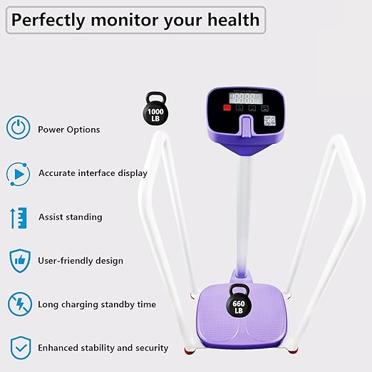 Assist The Elderly in Measuring Weight gain While Standing, with an Electronic Scale with armrests, Suitable for use in clinics, Hospitals, Schools, Nursing Homes (Coconut Meat White)
