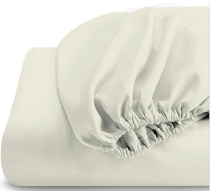 Top Split Queen Fitted Sheet Only for Adjustable beds, Split Down 39 inches from The Top, 600 Thread Count 100% Cotton Half Split Flex Head Fitted Sheet for Sleep Number Beds, Ivory