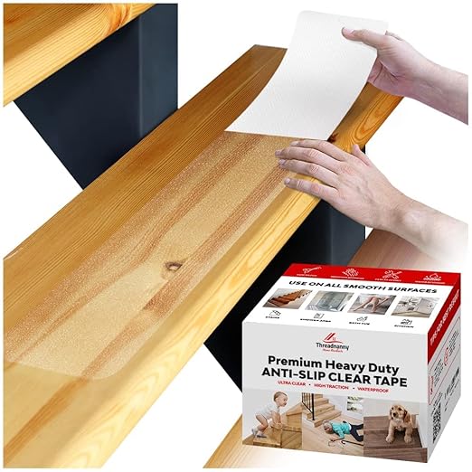 Premium Clear Anti Slip Tape 6” X 24” (10-Pack) - Heavy Duty Waterproof Clear Grip Tape - Soft & Comfortable for Walking Barefoot - Non-Slip Tread Ideal for Stairs, Shower, Boats, Etc.