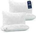 Nuzzle Cooling Adjustable Pillows for Side Sleepers, Luxury Queen Size Set of 4 Bed Pillows Hotel Collection - Best Adjust Height Soft Firm Pillows for Back, Stomach and Side Sleepers