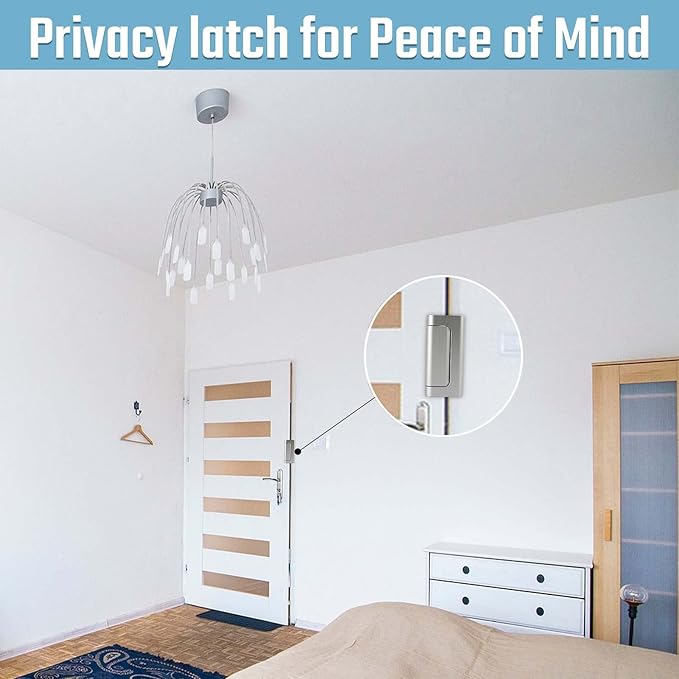 5PACK Home Security Door Reinforcement Lock Childproof, Add High Security to Home Prevent Unauthorized Entry, Aluminum Construction Finish, Frame Lock, Silver