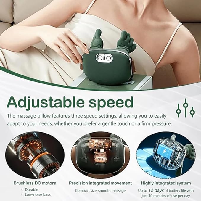 Neck Massager for Pain Relief Deep Tissue, 4D Kneading Massage, Quiet & Portable Lightweight, 3-Speed Adjustment, Cordless Neck and Shoulder Massager with Heat, Electric Hand Massager for Muscle
