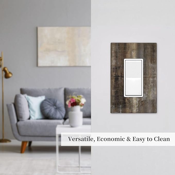 Decorative Outlet Covers Old Vintage Copper Rustic Rusty Modern Tan Brown 1 Gang Single Rocker Light Switch Cover Plate Wall Plates GFCI Faceplate for Farmhouse Cabin Decor