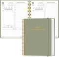 Daily Planner 2026 - Full Page Per Day, Jan 2026 to Dec 2026, 2026 Daily Planner with Spiral Bound, Inner Pocket, Perfect for School Office Supplies, 7'' x 10'', Green