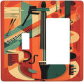 Outlet Covers Violin Abstract Jazz Colorful Painting 1 Toggle 1 Rocker Combination Decorative Wall Plate Electrical Switch Plates Light Switch Cover Plate for living Room Office Decor