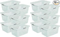 Sterilite Laundry Basket, Plastic Clothes Hamper, Large Rectangle Bin with Comfort Grip Handles and Reinforced Rim, 2 Bushel Capacity, Mint, 12 Pack
