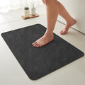 Black Bath Mat, Bathroom Rugs Non Slip Washable Thin Absorbent Quick Dry Bath Mat Fits Under Door Bathroom Floor Mat Perfect for Bath, Shower, or Sink 20"x30" Black