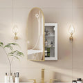 Recessed Medicine Cabinet Mirror,Brushed Gold Arched Medicine Cabinet with Mirror for Bathroom,Metal Edge Mirrored Medicine Cabinets,in Wall Arch Mirrored Cabinets with Storage 16x26 in