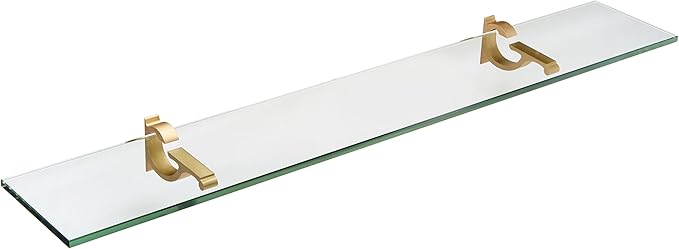 Spancraft Glass M-4.75x18-Brushed Bronze Monarch Glass Shelf, Brushed Bronze, 4.75" x 18"