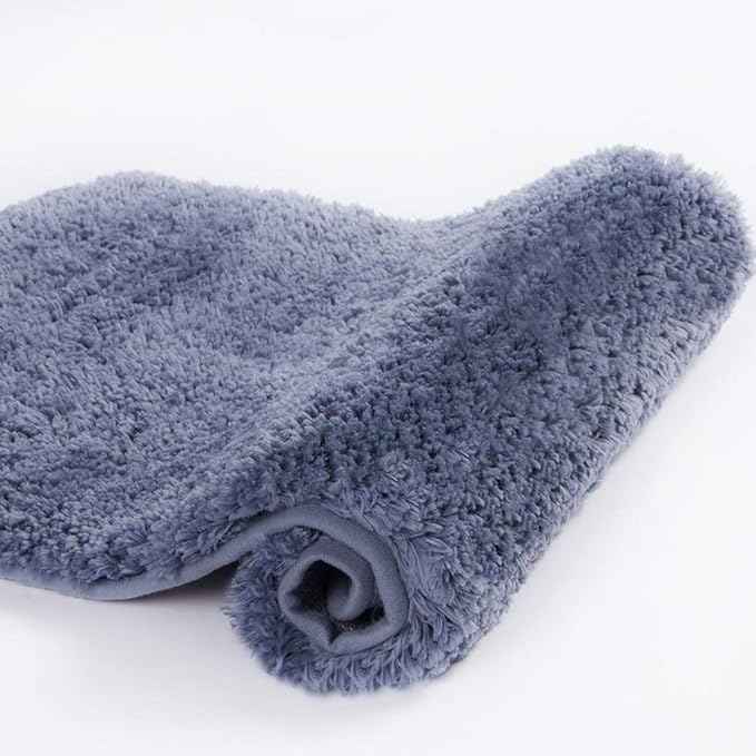 Walensee Blue High Pile Bathroom Rug, 24 x 36, Extra Soft & Absorbent, Non Slip, Machine Washable, Luxury Bath Mat for Bathroom