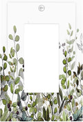 Watercolor Green Eucalyptus Leaves Plants Fruit Decorative Outlet Covers 1 Gang Single Rocker Light Switch Cover Plate Wall Plates GFCI Faceplate for Bed Room Living Room Decor