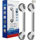 Grab Bars for Bathtubs and Showers 2 Pack Shower Handle, Heavy Duty Suction Grab Bar Bath Handrails for Seniors and Elderly, Bathroom Safety Grip No Drilling Waterproof Removable, Grey