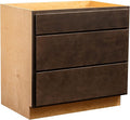 Quicklock RTA (Ready-to-Assemble) | Base Kitchen Cabinets - Shaker Style | Made in America (Espresso Stain, 30" W x 34.5" H x 24" D 3 Drawer Pots and Pans)