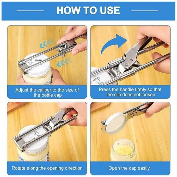 (2pcs) Master Opener Adjustable Jar & Bottle Opener, Adjustable Multifunctional Stainless Steel Can Opener Jar Lid Gripper, Manual Jar Bottle Opener Kitchen Accessories