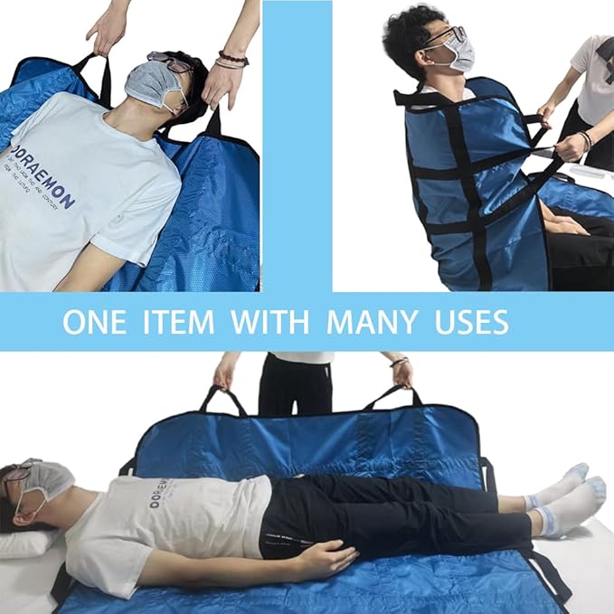 Positioning Bed Pad with Handles,48" × 40" Transfer Sheet for Repositioning,Turning and Lifting,Washable Positioning Bed Pads for Elderly,Patient,Handicap,Caregiver (1)