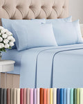 King 6 Piece Sheet Set - Cooling & Breathable Bed Sheets - Hotel Luxury Bed Sheets for Women, Men, Kids & Teens - Comfy Bedding w/Deep Pockets & Easy Fit - Soft & Wrinkle Free - King Sky Blue Sheets