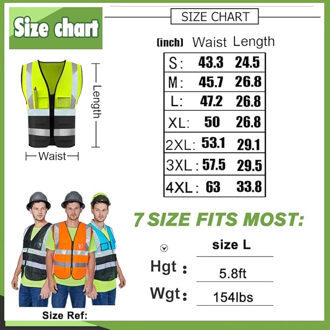YOWESHOP High Visibility Safety Vest Custom Your Logo Protective Workwear 5 Pockets With Reflective Strips Outdoor Work Vest (M, Blue Luminous)