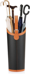 Faux Leather Large Umbrella Holder Entryway，Modern Black Umbrella Rack Stand Indoor