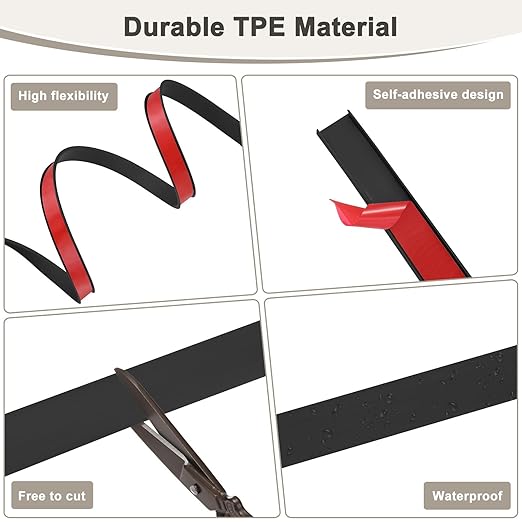 U-Shape Edge Banding, 0.78 Inch x 32.8 FT Self Adhesive Rubber Edge Trim Flexible TPE Corner Protector for Desk/Shelves/Furniture/Countertop/Table/Cabinet/Plywood [Black]