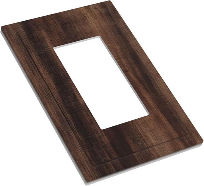 Decorative Outlet Covers Rustic Farmhouse Brown Wood Barn Door 1 Gang Rocker Light Switch Cover Plate Single Gfci Light Switch Covers Wall Plate for Bathroom Decor