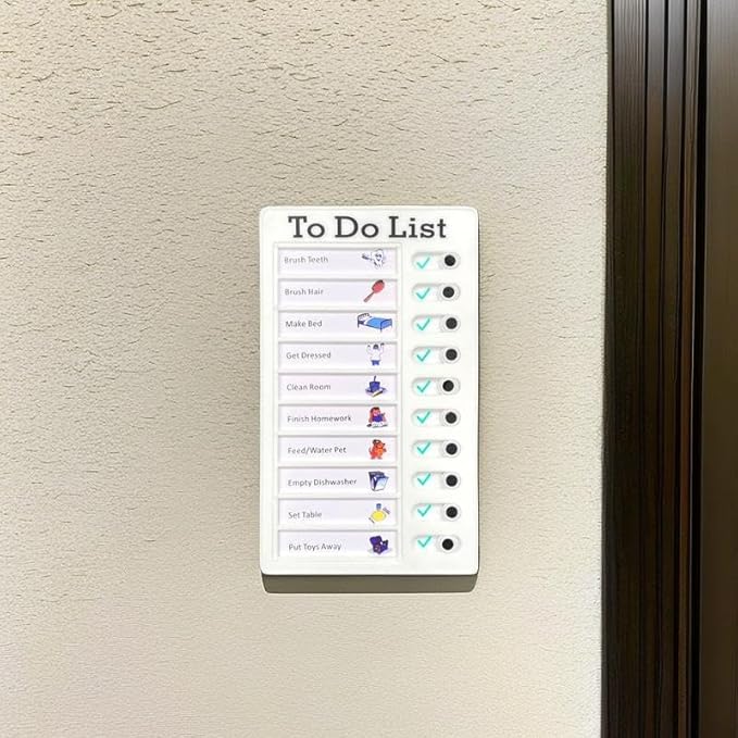 Chore Chart for Adults to do List My Chores Checklist Task Board Sliding Routine Chart for Kids, Memo Boards Slider Schedule DIY Detachable Daily Checklist Planning Table (1Pcs White to Do List)