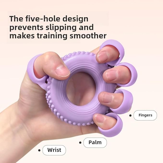 Ocdin 2-in-1 Silicone Hand & Finger Strengthener - Grip Exerciser for Wrist Pain Relief, Carpal Tunnel, Trigger/Mallet Finger - Desk Exercise Equipment for Office & Home Use