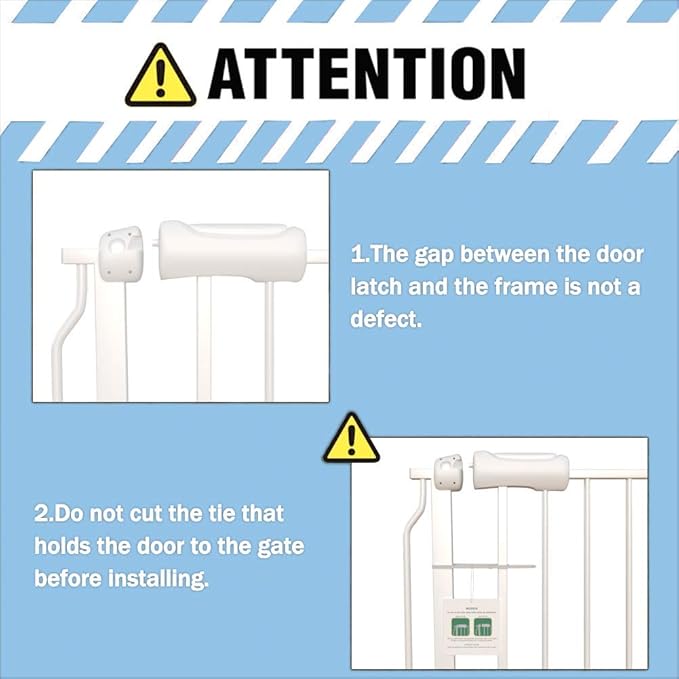 ALLAIBB Extra Wide Pressure Mount Baby Gate Auto Close White Metal Child Dog Pet Safety Gates with Walk Through for Stairs,Doorways,Kitchen and Living Room(38.58-43.31"/98-110cm)