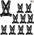 zojo Safety Vests,10 Packs | Lightweight, Adjustable & Elastic | Safety & High Visibility for Running, Jogging, Walking,Cycling | Fits Outdoor Clothing (Black)