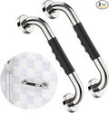 2 Pack 12 Inch Shower Grab Bar w/Anti Slip Rubber Grip, ZUEXT SUS304 Stainless Steel Bath Grab Bar, Bathroom Balance Bar, Wall Mount Safety Handrail Support, Handicap Injury Elderly Assist Handle