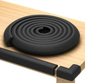 Baby Proof Corners & 15ft Edges with Furniture Corner & Edge Safety Bumpers, Impact-Absorbent Bumper & 4 Foam Corner Protectors, Cushy, Thick, Odorless Table Edge Protectors for Baby, Child | Black