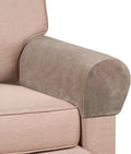 Soft Polyester Sofa Armrest Covers - Comfortable, Scratch Resistant, One Pair for Square/Curved/Reclining Armrests,Taupe