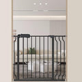 ALLAIBB Extra Wide Pressure Mounted Baby Gate Walk Through Child Kids Safety Toddler Tension White Long Large Pet Dog Gates with Extension for doorways Kitchen (33.86-38.58"/86-98cm, Black)