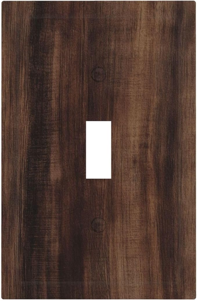 Decorative Light Switch Covers Rustic Farmhouse Brown Wood Barn Door 1 Gang Light Switch Cover Plate Single Toggle Wall Plate Outlet Covers Wall Plate Dimmer Faceplate for Bathroom Decor