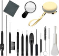 15 Pieces Cleaning Kit Tools for Hearing Aids/Earbuds/Headphones -Including Wax Loop and Magnet - Vent Brush and Carry Case