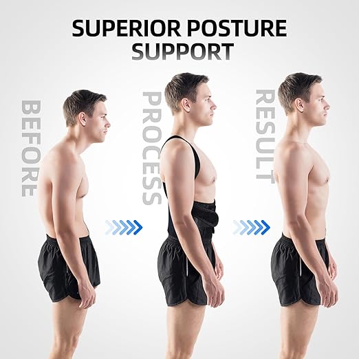 Upgraded Posture Corrector for Women & Men, Back Brace for Upper/Lower Back Pain, Herniated Disc, Sciatica，Adjustable Support & Bionic Panel M (29"-34")