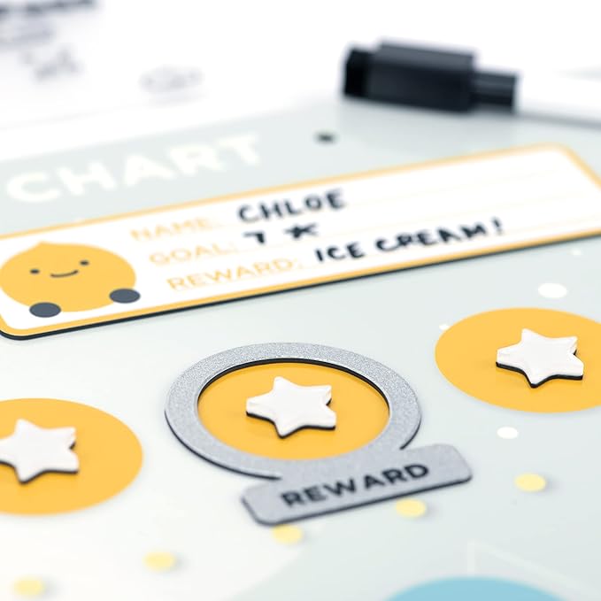 LitteHippo Magnetic Star Reward and Behavior Chart - Rewards Board for Potty and Sleep Training - Chores Chart for Toddlers - Responsibility Chart for Kids at Home (Includes Bonus Bedtime Pass)