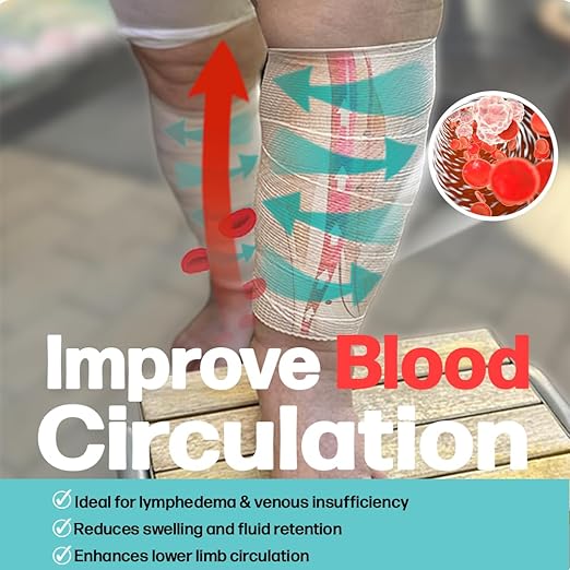 Beltwell® Wide Compression Bandages With Velcro (4 Pack) Elastic Compression Wrap for Legs, Arms & Knees with Dual-Closure Design for Even Compression, Swelling Relief, Sports Support & Injury Recovery