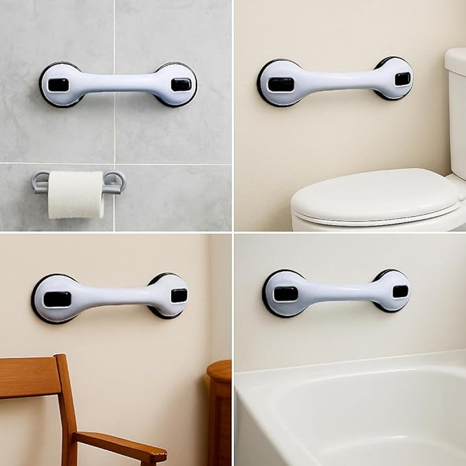 2 Pack Grab Bars for Bathtubs and Showers, Shower Handles for Elderly Seniors bar Bars Safety Elderly Suction 500 lbs Cup and Walls bathtubs Handicap He