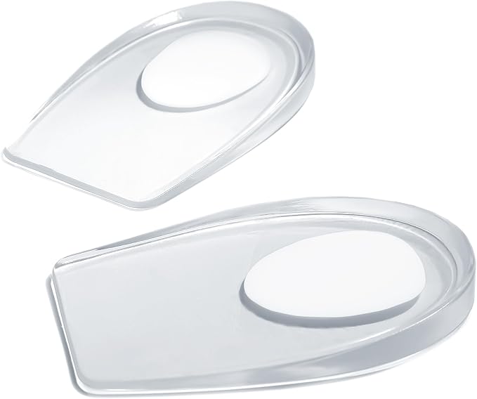 Gel Silicone Heel Cups/Pads, 2 Pack, for Achilles Tendonitis, Shoe Wedge Inserts for Plantar Fasciitis, Bone Spur, Foot Pain Relief Support, Comfort Cushion Insoles for Women/Men