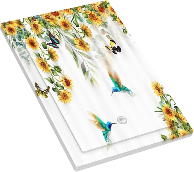 Yellow Sunflower Blue Hummingbird Butterfly 1 Gang No Device Light Switch Cover Decorative Rustic Farmhouse Floral Botanical Plant Single Blank Electrical Wallplate Switchplate for Bathroom